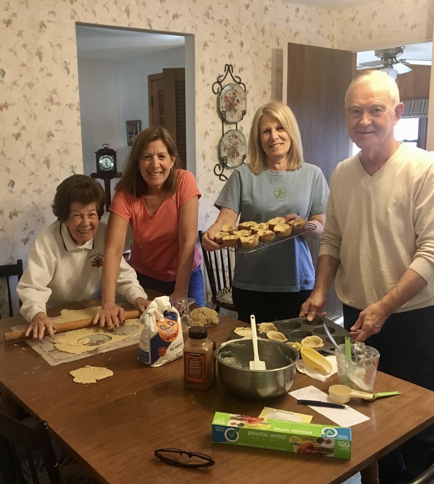 Family baking together