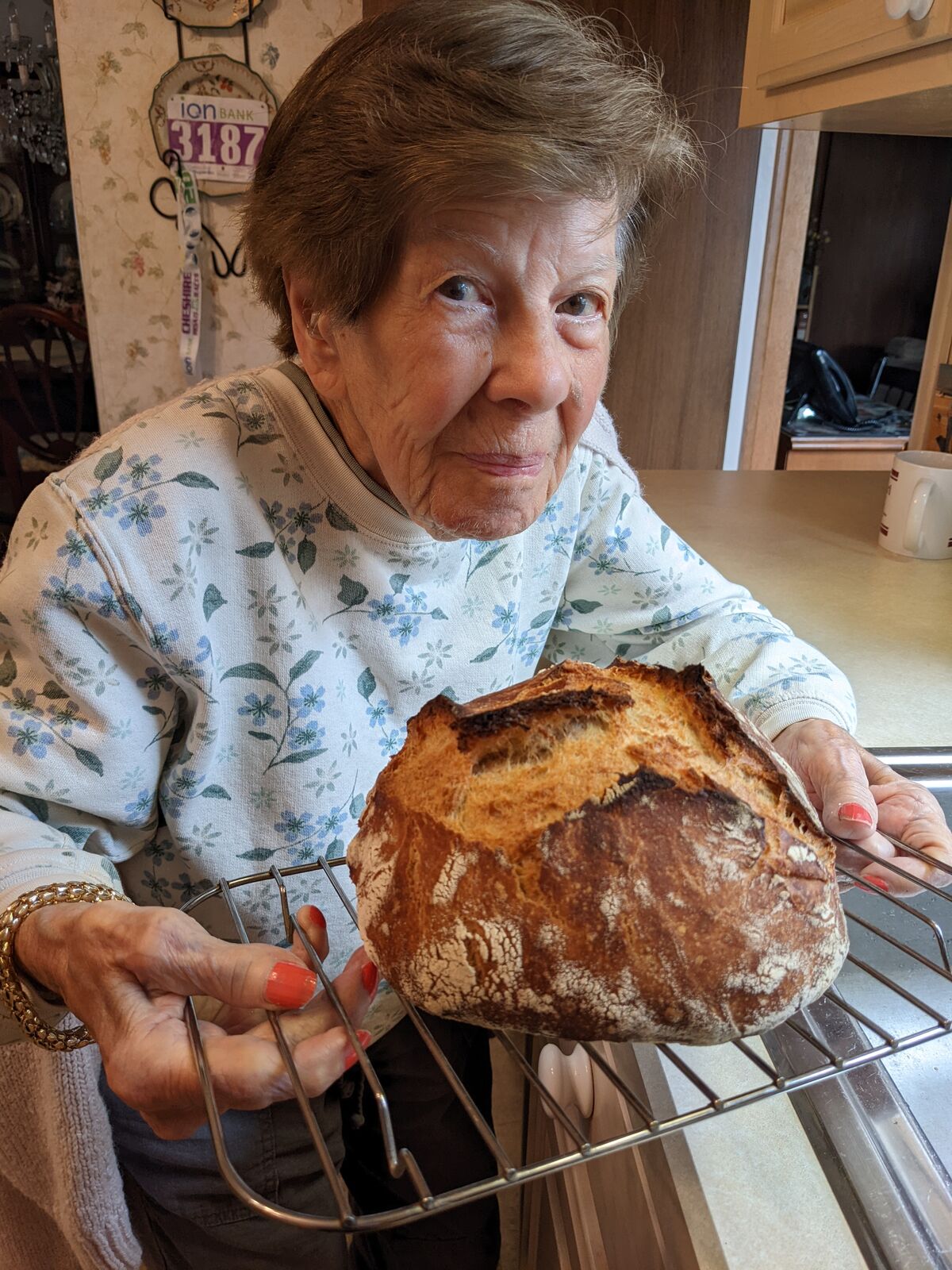 Clara with fresh baked bread